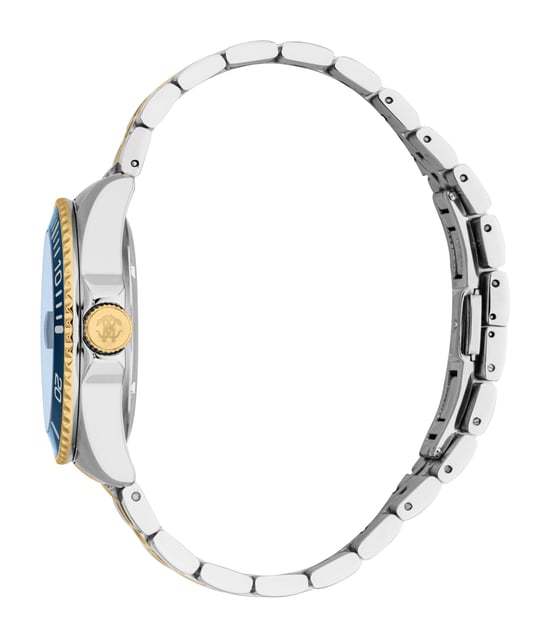 ROBERTO CAVALLI Reloj de hombre, caja en color plateado y dorado, esfera azul oscuro, brazalete metálico en color plateado y dorado, automático, 10 ATM - Image 3