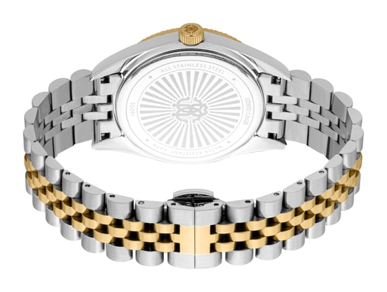 ROBERTO CAVALLI Reloj de hombre, caja bicolor en color plateado y dorado, esfera negra, brazalete metálico bicolor en color plateado y dorado, 3 agujas, día y fecha, 5 ATM - Image 2