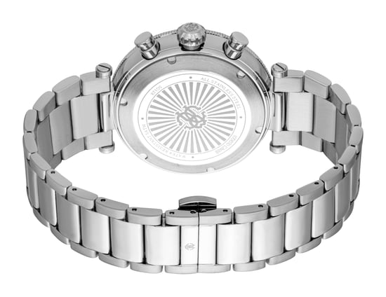 ROBERTO CAVALLI Reloj para hombre, caja de color plateado, esfera negra, brazalete metálico de acero inoxidable, cronógrafo, 10 ATM - Image 2