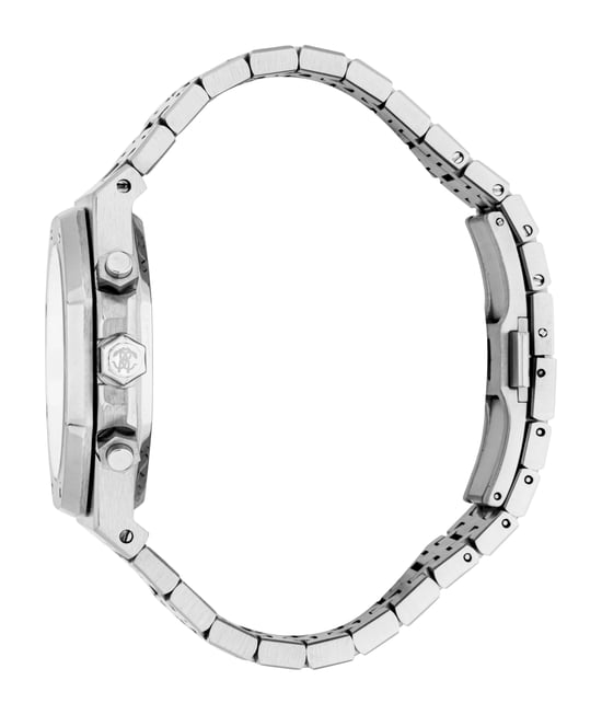 ROBERTO CAVALLI Reloj de hombre, caja de color plateado, esfera plateada, brazalete de acero inoxidable, cronógrafo, 3 ATM - Image 3
