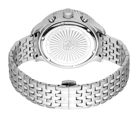 ROBERTO CAVALLI Reloj de hombre, caja de color plateado, esfera plateada, brazalete metálico de acero inoxidable, cronógrafo, 10 ATM - Image 2