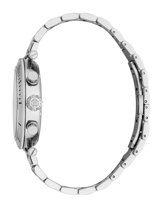 ROBERTO CAVALLI Reloj para hombre, caja de color plateado, esfera negra, brazalete metálico de acero inoxidable, cronógrafo, 10 ATM - Image 3