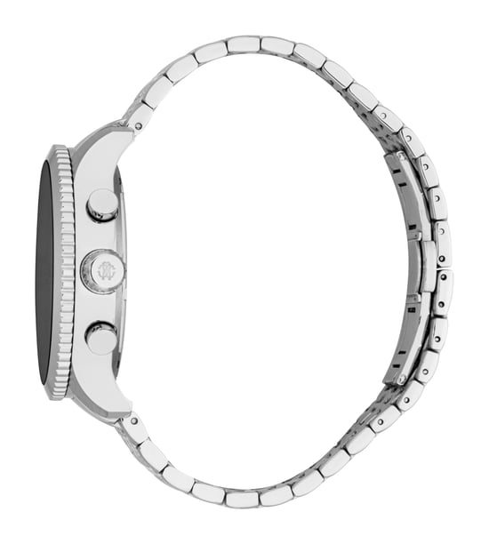 ROBERTO CAVALLI Reloj para hombre, caja de color plateado, esfera negra, brazalete de metal de acero inoxidable, cronógrafo, 10 ATM - Image 3