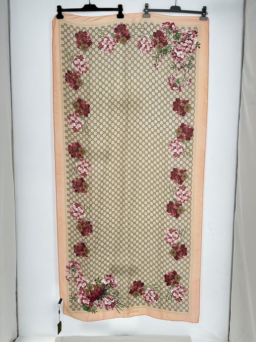 Gucci GG Blooms Print Bufanda de seda multicolor - Image 6