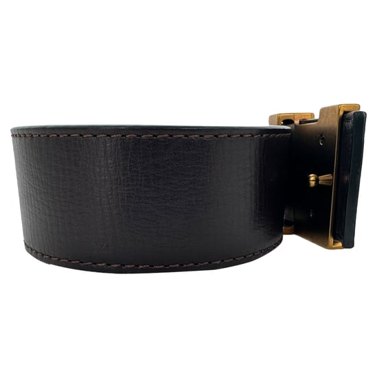 Louis Vuitton Cinturón reversible de piel marrón - Image 4