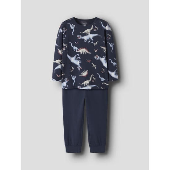 Name It Conjunto de pijama largo para niño NMMNIGHTSET DINO azul marino con estampado de dinosaurios - Image 2