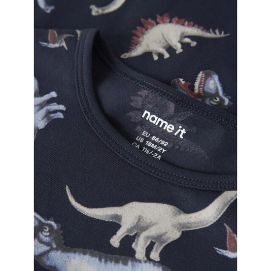 Name It Conjunto de pijama largo para niño NMMNIGHTSET DINO azul marino con estampado de dinosaurios - Image 5
