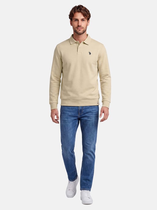 Polo sudadera de manga larga U.S. POLO ASSN. USEthaan hombre – tapeta de botones y logo bordado - Image 4
