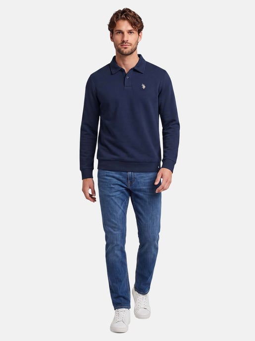Polo sudadera de manga larga U.S. POLO ASSN. USEthaan hombre – tapeta de botones y logo bordado - Image 4