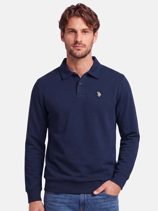 Polo sudadera de manga larga U.S. POLO ASSN. USEthaan hombre – tapeta de botones y logo bordado - Image 5