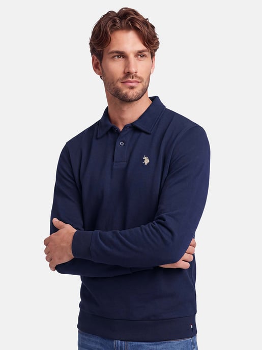 Polo sudadera de manga larga U.S. POLO ASSN. USEthaan hombre – tapeta de botones y logo bordado - Image 6