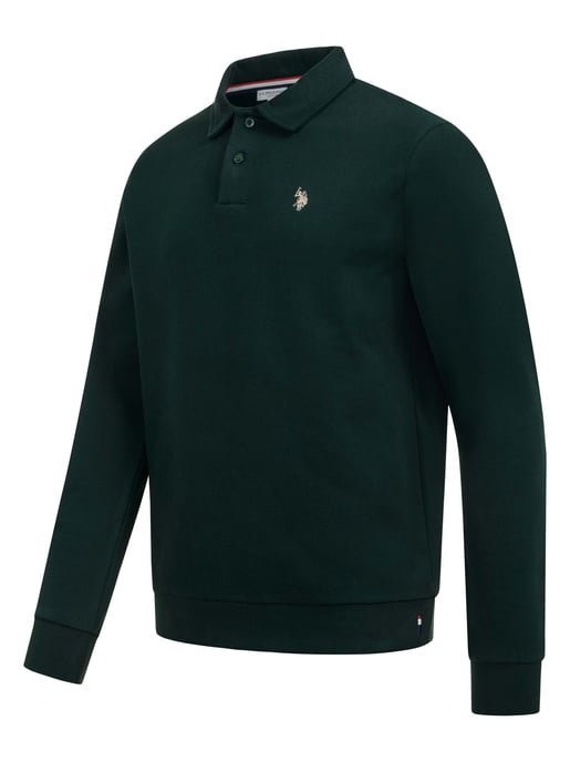 Polo sudadera de manga larga U.S. POLO ASSN. USEthaan hombre – tapeta de botones y logo bordado - Image 2