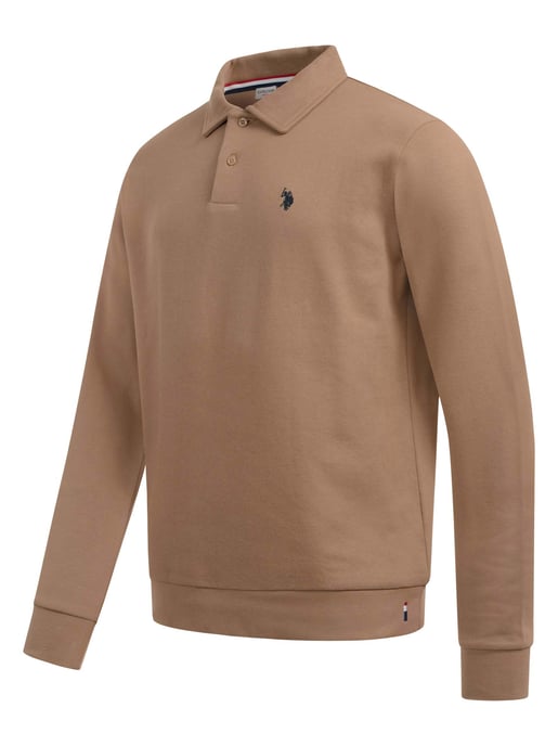 Polo sudadera de manga larga U.S. POLO ASSN. USEthaan hombre – tapeta de botones y logo bordado - Image 2
