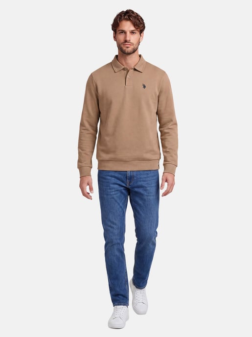 Polo sudadera de manga larga U.S. POLO ASSN. USEthaan hombre – tapeta de botones y logo bordado - Image 4