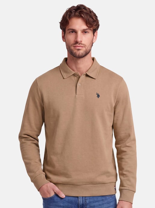 Polo sudadera de manga larga U.S. POLO ASSN. USEthaan hombre – tapeta de botones y logo bordado - Image 5