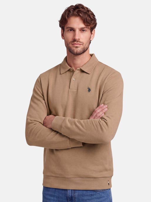 Polo sudadera de manga larga U.S. POLO ASSN. USEthaan hombre – tapeta de botones y logo bordado - Image 6