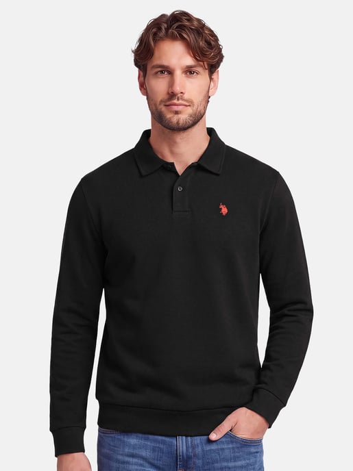 Polo sudadera de manga larga U.S. POLO ASSN. USEthaan hombre – tapeta de botones y logo bordado - Image 5