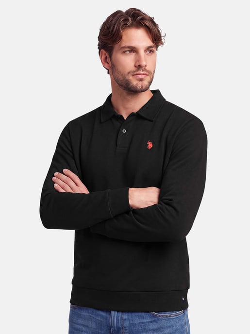 Polo sudadera de manga larga U.S. POLO ASSN. USEthaan hombre – tapeta de botones y logo bordado - Image 6
