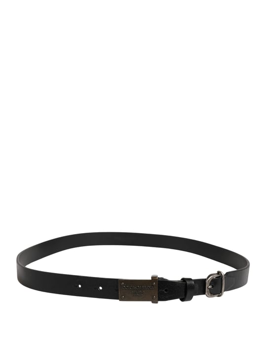 Dolce & Gabbana Cinturón clásico de cuero para hombre con hebilla con logo, negro - Image 2