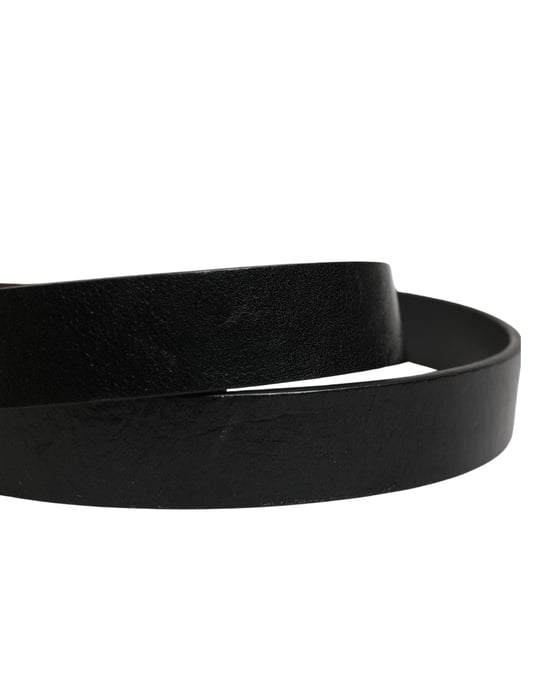 Dolce & Gabbana Cinturón clásico de cuero para hombre con hebilla con logo, negro - Image 4