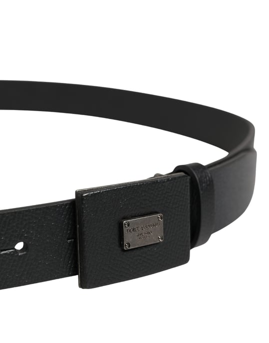 Dolce & Gabbana cinturón de hombre de piel de becerro negra con hebilla cuadrada - Image 3