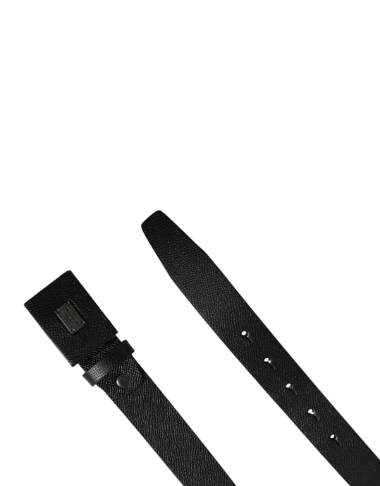 Dolce & Gabbana cinturón de hombre de piel de becerro negra con hebilla cuadrada - Image 6