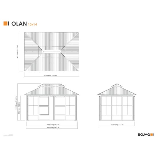Sojag Olan pabellón con paredes laterales incl. mosquitera 4x3 m - - Image 5