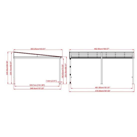 Sojag St.barth cubierta de terraza de aluminio 363x483x240 cm- - Image 6