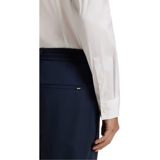 Boss Camisa Oxford de hombre con cuello italiano, manga larga y corte regular en blanco - Image 4