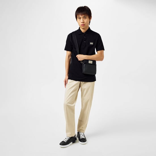 Camisa Polo de Piqué de Algodón para Hombre Dolce & Gabbana en Negro - Image 4