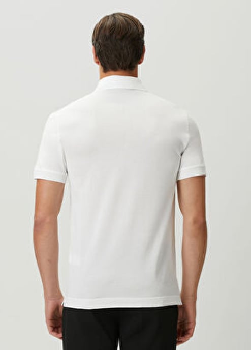 Dolche&Gabanna Polo de jersey de algodón con etiqueta metálica de la marca Blanco - Image 5