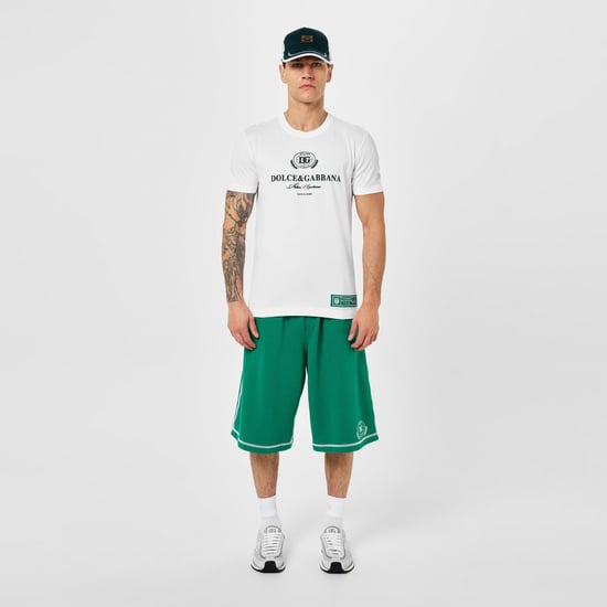 Men's Dolce And Gabbana Logo Print Cotton T-Shirt in White - Image 4