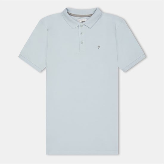 Camiseta de manga corta con cuello y bordado para niño Farah Bugsworth en blanco - Image 1