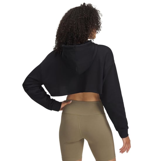 Under Armour Tery Cropped forro polar de mujer con cremallera de 1/4 en negro - Image 3