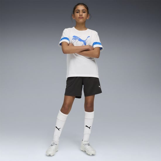 Pantalones cortos de fútbol de entrenamiento Puma Individualliga para niño en Blk-Wht-UltrBlu - Image 6
