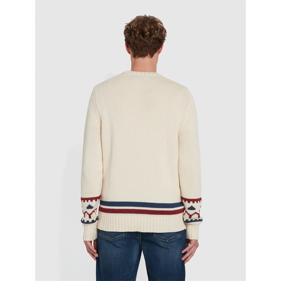 Jersey de hombre Farah Alverstone de corte regular y manga larga en color crema - Image 3