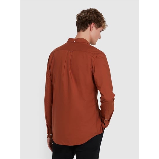 Camisa de manga larga de hombre Farah en Teak - Image 2