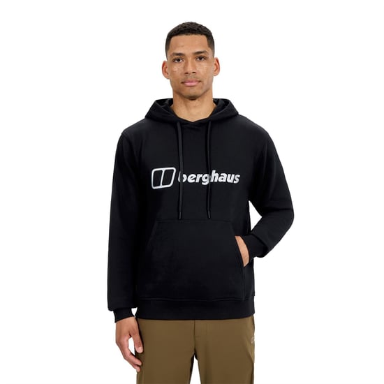 Sudadera de manga larga con capucha y cuello alto para hombre Berghaus Wordmark en NEGRO/NEGRO - Image 3