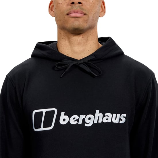 Sudadera de manga larga con capucha y cuello alto para hombre Berghaus Wordmark en NEGRO/NEGRO - Image 6