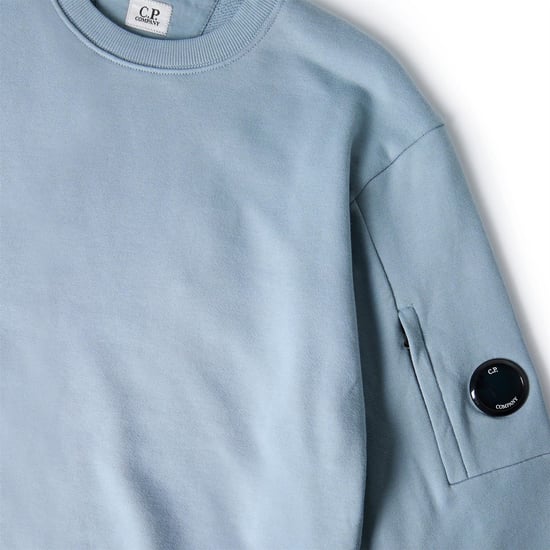 Sudadera de cuello redondo para hombre C.P. Company Lens Azul Plata 809 - Image 5