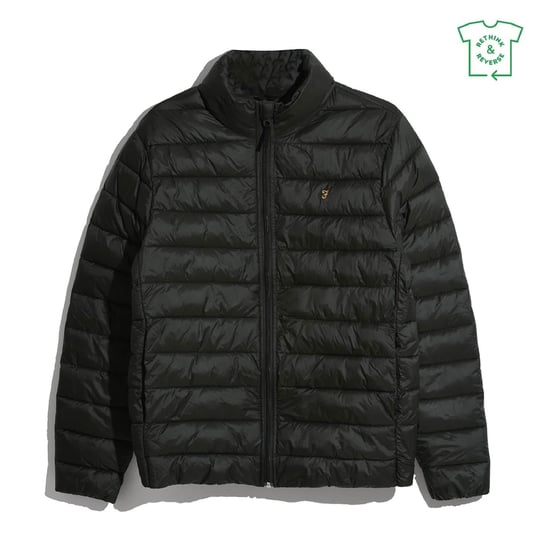 Farah Joel Chaqueta acolchada de hombre con estampado liso en Evergreen - Image 2
