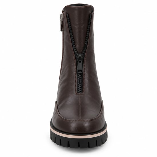 Botín Marrón Chocolate Suela Track Cremallera Frontal Montevita 105383 - Image 3