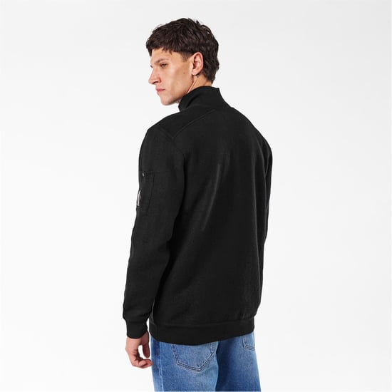 C.P. Company Jersey de hombre con cuello alto tipo mock, manga larga, negro 999 - Image 3
