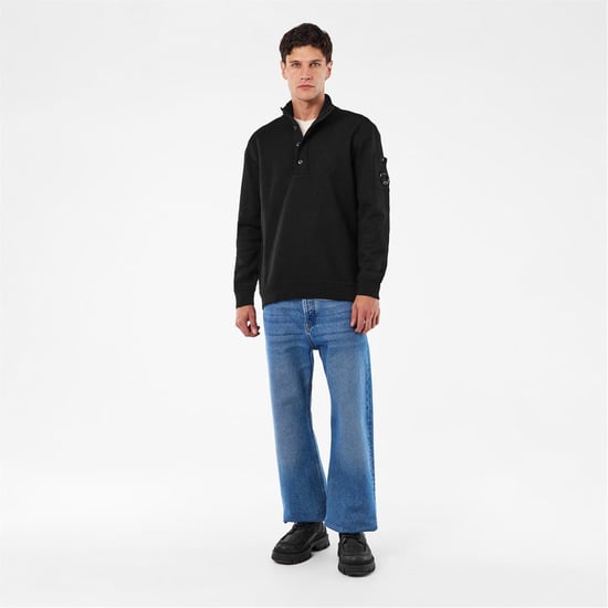 C.P. Company Jersey de hombre con cuello alto tipo mock, manga larga, negro 999 - Image 4