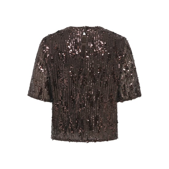 Jacqueline de Yong lola 2/4 sequin top jrs 15382815 rum raisin - Image 2