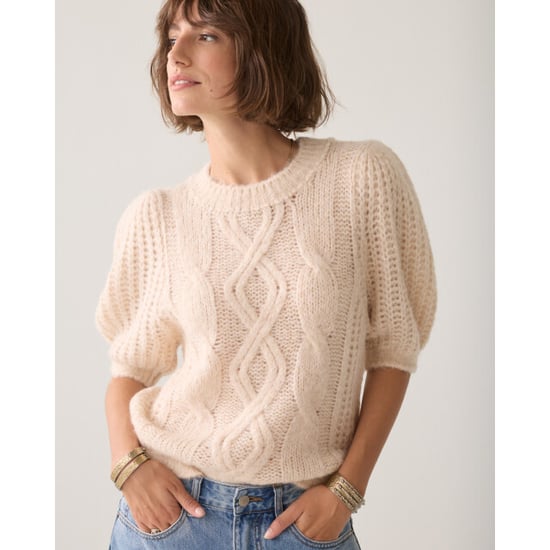 Summum Puff Sleeve Jersey Cozy Cable Knit Suéter 7s8041-70102 - Image 6