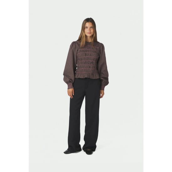 Neo Noir Oliana Check Blusa 170534 306 Dusty Brown - Image 2