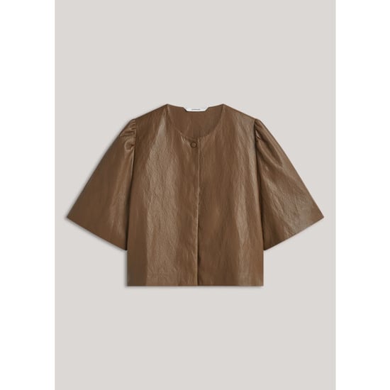 Summum 2s3578-12526 756 Top de mangas abullonadas de piel sintética suave marrón sepia - Image 6