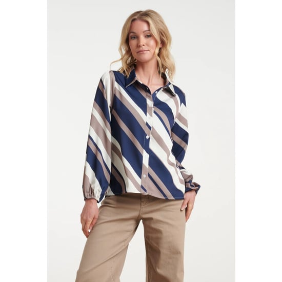 Smashed Lemon Blusa con estampado de rayas moderno | - Image 1
