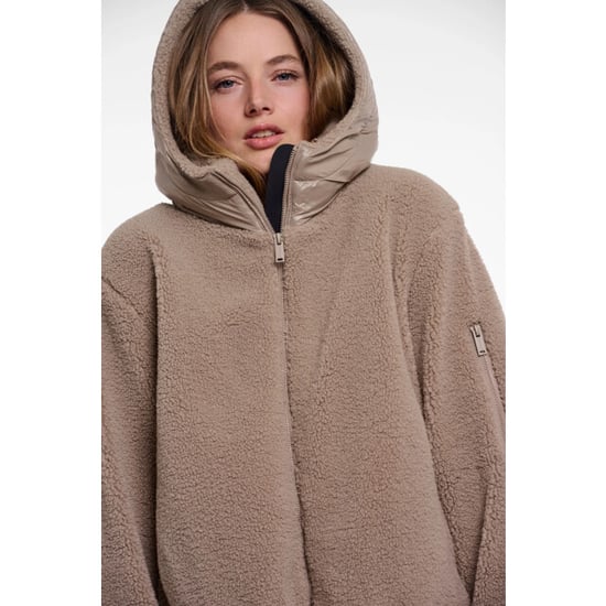 Rino & Pelle Jayla.7002613 Rino & Pelle chaqueta de materiales combinados con capucha mocha latte - Image 2